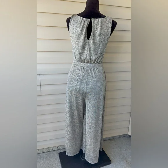 Anthropologie Shimmer Metallic Wide Leg Jumpsuit Romper Size XS Tie‎ Waist